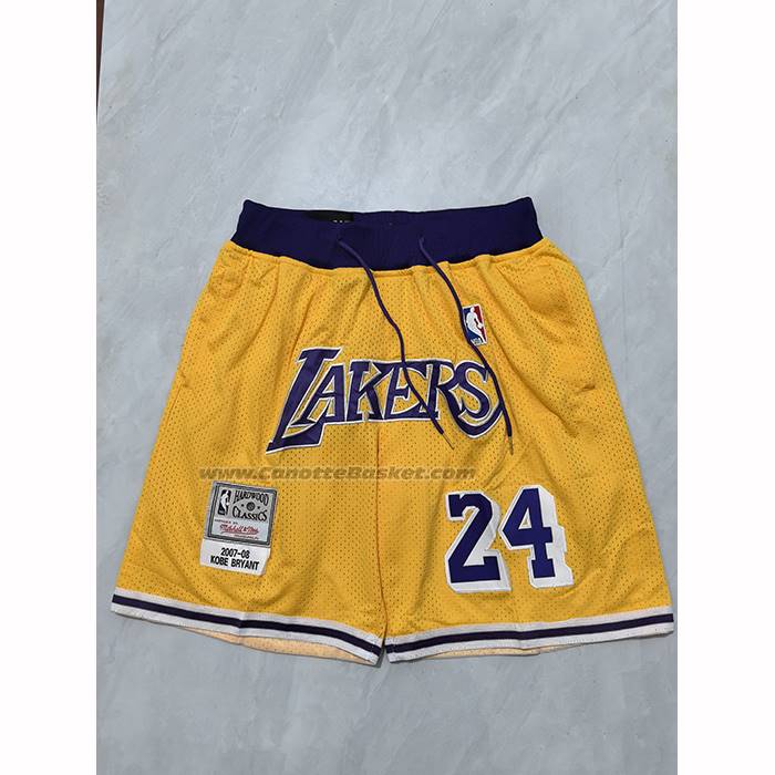 Pantaloncini Los Angeles Lakers Mitchell & Ness Just Don 2007-08 Giallo